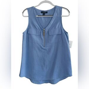 Ellen Tracy Light Blue V-Neck Tank Top